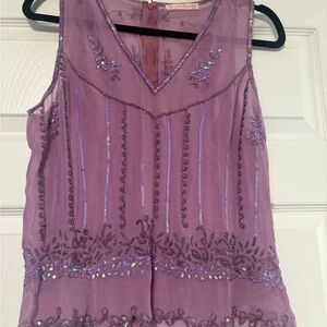 Chic Lavender Embroidered Blouse